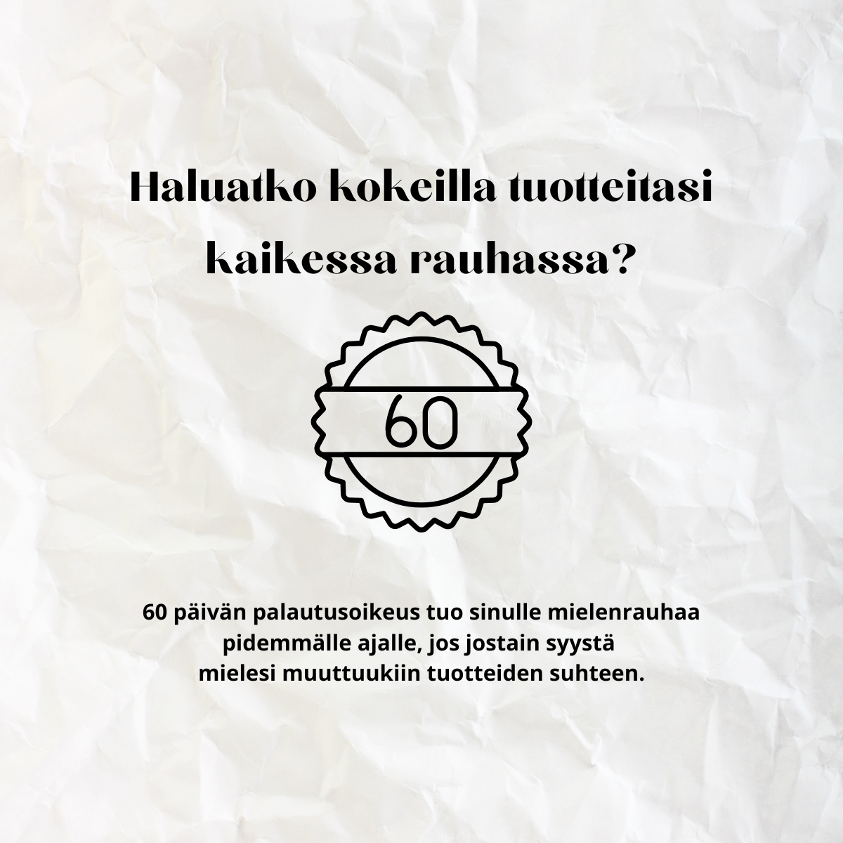 60 päivän palautusoikeus