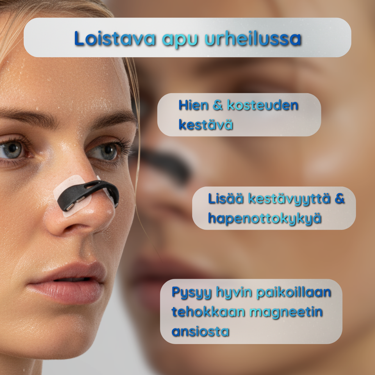 Nektar™ Huff Travel Magneettiset nenänauhat